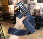 2018 Copy Hermes Belt - Blue and Black Reversible Leather Belts